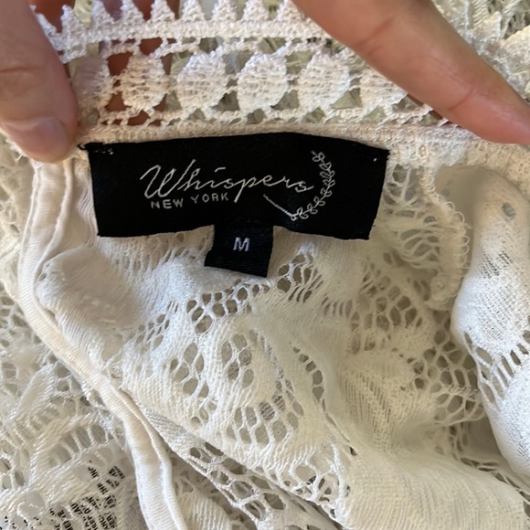 White lace top size M button back of neck - Picture 4 of 6